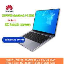 Huawei-laptop matebook 14 2020 14 polegadas, filmadora ryzen 7nm flash 16g 512g pcie ssd fhd ips 2k, tela sensível ao toque ultrabook 2024 - compre barato
