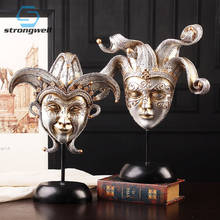 Strongwell-estatua de máscara veneciana Retro europea, escultura abstracta, adornos de belleza de escritorio, decoraciones para el hogar, regalo para sala de estar 2024 - compra barato