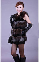 New Women's real genuine  natural fox Fur with rabbit fur vest  Winter Warm  Jacket gilet custom any size 2024 - buy cheap