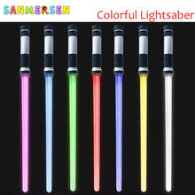 Sabre de luz luminoso dos jedi e sabre de laser para crianças, 2 peças, brinquedo para meninos, com luz led piscante, brilha no escuro 2024 - compre barato