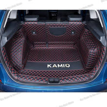 lsrtw2017 leather car trunk mat cargo liner for skoda kamiq  2019 2020 boot luggage rear rug carpet accessories protector 2024 - buy cheap