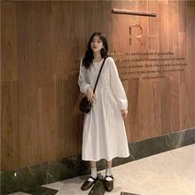 Casual solto ins magro vestido de manga comprida vestidos femininos japonês harajuku ulzzang coreano kawaii bonito roupas para mulher 2024 - compre barato