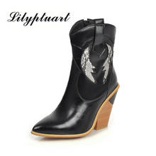 2019 winter fashion pointed high-heeled boots European and American style large size foreign trade  ankle boots for women 2024 - buy cheap