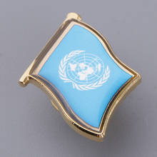United Nations Flag Model Metal Lapel Pin Badge for Clothes Tie Lapel Hand Bag Decors Pin-Back Friendship Flag Badge 2024 - buy cheap