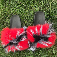 Girl's Summer Fluffy Fur Slides Lovely Non-slip Flat Fur Sandals Wholesale Kid's Plush Indoor Beach Flip Flops House Shoes Big 2024 - buy cheap