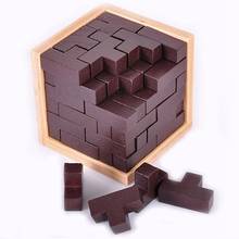 3D Puzzle Interlocking Wooden Cube Toys Kids IQ Brain Teaser Early Learning Educational Toys for Children Montessori Cube Puzzle 2024 - buy cheap