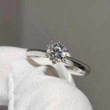 Классическое кольцо из белого золота 14 к Moissanite 0.5ct 5 мм Ювелирные изделия moissanite Трендовое кольцо для свадебной вечеринки 2024 - купить недорого