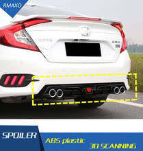 For Honda civic Rear spoiler 2016 ABS Rear Bumper Diffuser Bumpers Protector  For Honda civic After chrome lip rear spoiler 2024 - buy cheap