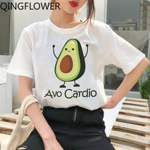 Camiseta vegana de aguacate para mujer, remera Harajuku fresca de dibujos animados pequeños, camiseta informal para mujer, camiseta de manga corta a la moda 2024 - compra barato