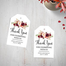 Custom Thank You Wedding Favors Floral Thank You For Celebrating With Us Tags Personalized Wedding Tags Wedding Gift Tags 2024 - buy cheap