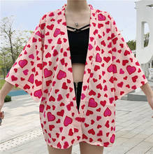 Bebovizi Bullseye Loose 2020 Summer Casual Beach Japanese Fashion Women's Harajuku Cardigan Kimono Blouse Girlfriends Tops Robe 2024 - buy cheap