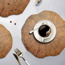 Mantel Individual de madera para taza de té, taza de café, vajilla de comedor, decoración de mesa, cuenco, alfombrillas de disco, almohadilla para accesorios de cocina del hogar, 2 uds. 2024 - compra barato