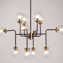 Lustre de vidro sombra moderna, lâmpada e14, luz artística de luz, esfera beanstalk, lustre molecular