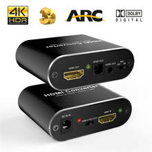 4K 60Hz HDMI аудио экстрактор 5,1 ARC HDMI аудио экстрактор разветвитель HDMI аудио экстрактор оптический TOSLINK SPDIF + 3,5 мм стерео 2024 - купить недорого