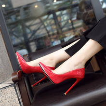 Pcb lisa sapato stiletto 2021, sapato stiletto bico fino 12cm, único, sapato noturno, tamanho grande 34-48, vermelho 2024 - compre barato