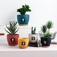 1pc New Style Ceramic Flower Pot Modern Simple Green Plant FlowerPot Home Decoration Very Beatiful Pot 2024 - buy cheap