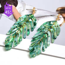 Акриловые длинные серьги, модные трендовые серьги-капельки в форме листьев, Изящные Ювелирные изделия, аксессуары для женщин, оптовая продажа 2024 - купить недорого