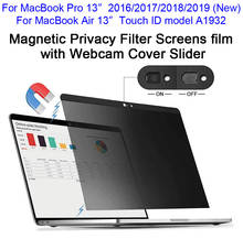 Película de filtro de privacidad magnética con cubierta deslizante para Webcam, para MacBook Pro 13 DE 2016/2017/2018/2019, Touch ID Air de 13 pulgadas, A1932 2024 - compra barato