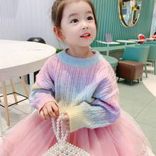 Autumn Baby Girls Sweater Knitted Winter New Color Casual Warm Children Pullover Kids Teen Cardigan Kids Sweaters For Girl Coats 2024 - купить недорого