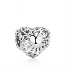 5PCS New Hot Silver Color Alloy Heart Shape Hollow Big Hole Beads Charms fit Women DIY Pendant Bracelet Bangle Girl Gifts Bijoux 2024 - buy cheap