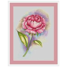 Pink flower patterns counted 11CT 14CT 18CT Cross Stitch Set DIY Chinese Cross-stitch Kits Embroidery Needlework Home Decor 2024 - buy cheap