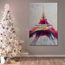 Mintura Hand Painted Eiffel Tower Oil Painting On Canvas Modern Abstract Wall Art Picture For Living Room Home Office Decoration 2024 - buy cheap