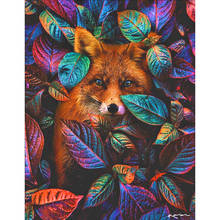 DIY Painting By Numbers Fox Animal Coloring By Numbers Leaf 40x50cm Wall Art Canvas Picture Hand Painted Modern Room Decoration 2024 - buy cheap