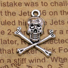 24Pcs/Lot Antique Silver Plated Cross Skull Pendants Horror Charm DIY Handmade Earrings Accessories Findings Jewelry Gift Making 2024 - buy cheap