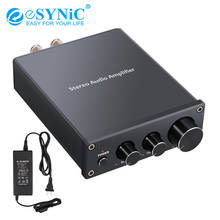 eSYNiC 50W+50W Stereo Audio Amplifier Home Hi-Fi Integrated Amplifier RCA Analog Input with Volume Control for Outdoor/Bookshelf 2024 - купить недорого