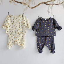 Autumn Lemon Printed Baby Clothes Boys Girls Set Baby Long Sleeve Tops And High Waist Pants Cotton Toddler Kids Pajamas Set 2024 - buy cheap