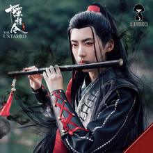 Mo dao zu shi fantasias cosplay wei wuxian jovem grande mestre do cultivo demoníaco traje homem anime wei wuxian preto roupas 2024 - compre barato