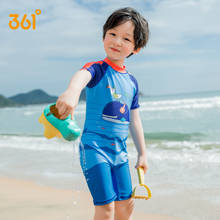 Новинка 361, детский купальник, милый купальник для детей, для мальчиков, детский слитный купальный костюм с короткими рукавами и мультяшным принтом, Быстросохнущий купальный костюм 2024 - купить недорого