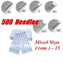 Lot Of 500 Tattoo Needles Pre-made Sterile Mixed Assorted Sizes Supply TNE-500 2024 - buy cheap