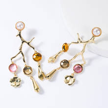 Jouval, длинные женские серьги-капли с жемчугом и кристаллами, длинные висячие серьги в стиле панк, Золотые серьги с кисточками, модные ювелирные изделия 2024 - купить недорого