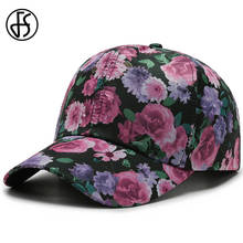 FS 2021 Summer Fashion Flower Print Designer Cap Travel Gift Baseball Hat For Women Snapback Hip Hop Caps Brand Men Hats 2024 - buy cheap