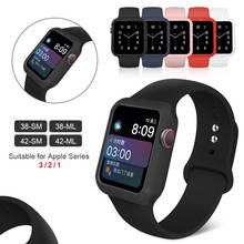 Подходит для Apple Watch чехол + ремешок iwatch 5 ремешок 40 мм 44 мм силиконовый спортивный ремешок для Apple Watch 5 4 3 2 1 подходит для 38 мм 42 мм 2024 - купить недорого