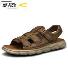 Camel active sandália masculina com descompressão, sandália leve elástica para homens, praia, verão, sandália masculina com pé de descompressão 2024 - compre barato