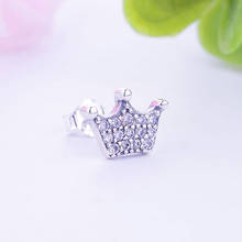 100% 925 Silver Minimalist Crown Cubic Zirconia Crystal Stud Earrings Kids Baby Brinco Wedding Birthday Oorbellen 2019 Whosale 2024 - buy cheap