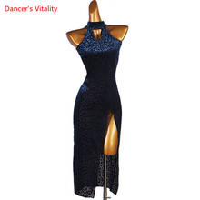 Latin Dance Dress Stand-up collar Split Skirt Sleeveless Practice Clothes Profession Custom Child Adult Performance Clothing 2024 - buy cheap