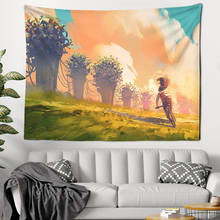 Cartoon Anime Series Psychedelic Home Decor Wall Tapestry Hanging Landscape Tapestry Room Decoration Wall Tapestry 2024 - buy cheap