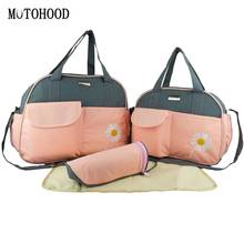 MOTOHOOD-Bolsa de pañales para madres con almohadilla para pañales, bolso de viaje impermeable al aire libre, bolso de lactancia para el cuidado del bebé, 4 Uds. 2024 - compra barato