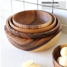 Natural Wooden Salad Bowl Fruit Decoration Practical Bowl Household Kitchen Wooden Bowl Tableware restaurant kitchen 2024 - buy cheap