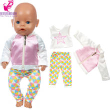 43 Cm Baby Doll Jacket T-shirt Clothes Pants for 18 Inch Girl Doll Clothes Coat 2024 - buy cheap