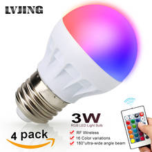 E27 LED 16 Color Changing RGB Magic Led Bulb 3W 85-265V RGB Led Lamp Spotlight with IR Remote Control LED Bulbs For Home Holiday 2024 - buy cheap