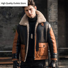 Jaqueta de couro genuíno masculino casaco de pele de carneiro original ecologia shearling jaquetas outerwear 2024 - compre barato