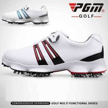 PGM обувь для гольфа мужские кожаные водонепроницаемые кроссовки противоскользящие автоматические шнурки спортивная обувь мужские дышащие кроссовки для гольфа 2022 - купить недорого