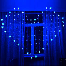 LED Window Curtain String Lights Heart Style LEDs Lights for Wedding Valentine Day Party Bedroom Indoor Decoration 6 Colors 2024 - buy cheap