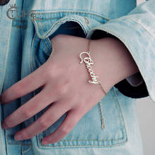 Nome personalizado pulseira feminina menina personalizado aço inoxidável hip hop jóias de qualidade superior ouro prata cor presentes especiais 2024 - compre barato