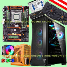 Материнская плата HUANANZHI X79 deluxe для компьютера DIY с M.2 500G SSD CPU Xeon E5 2690 V2 RAM 64G(4*16G) 500W PSU видеокарта GTX1660 2024 - купить недорого