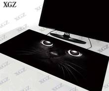 Xgz gato preto de alta qualidade bloqueio borda gaming mouse pad gamer jogo anime tapete versão velocidade para csgo lol dota2 2024 - compre barato
